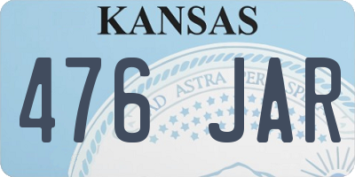 KS license plate 476JAR