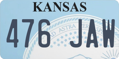 KS license plate 476JAW