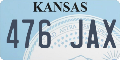 KS license plate 476JAX