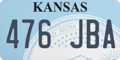 KS license plate 476JBA