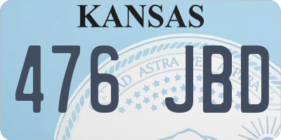 KS license plate 476JBD
