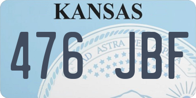 KS license plate 476JBF