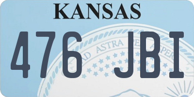 KS license plate 476JBI