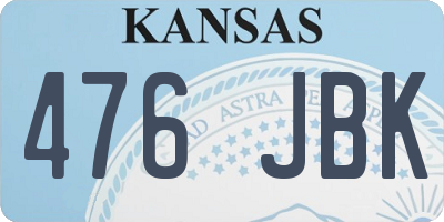 KS license plate 476JBK