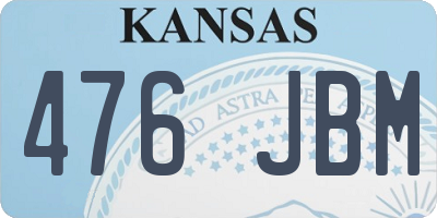 KS license plate 476JBM