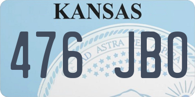 KS license plate 476JBO