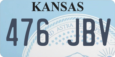 KS license plate 476JBV