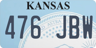 KS license plate 476JBW