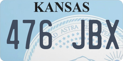 KS license plate 476JBX