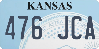KS license plate 476JCA
