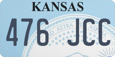 KS license plate 476JCC