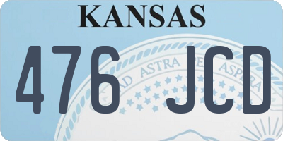 KS license plate 476JCD