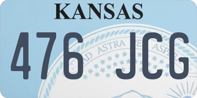 KS license plate 476JCG