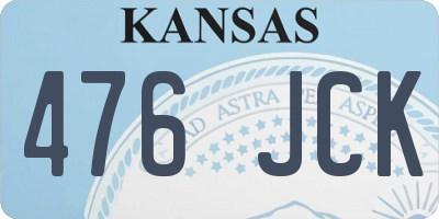 KS license plate 476JCK