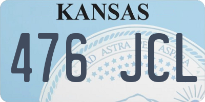 KS license plate 476JCL