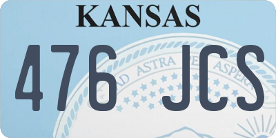 KS license plate 476JCS