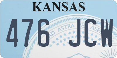 KS license plate 476JCW