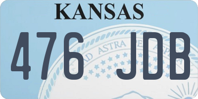 KS license plate 476JDB