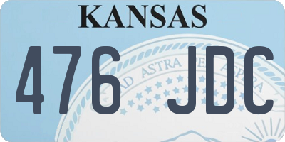 KS license plate 476JDC