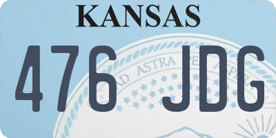 KS license plate 476JDG