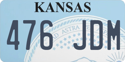 KS license plate 476JDM