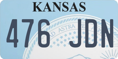 KS license plate 476JDN