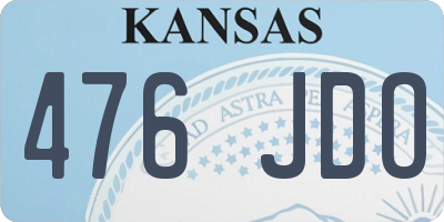 KS license plate 476JDO