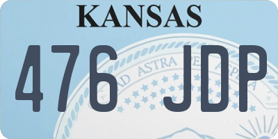 KS license plate 476JDP