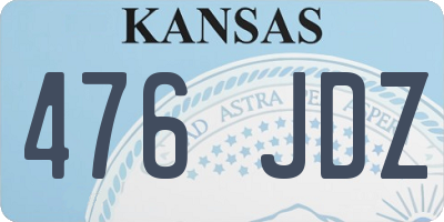 KS license plate 476JDZ