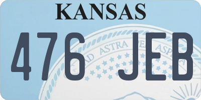 KS license plate 476JEB