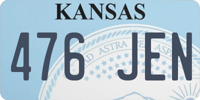 KS license plate 476JEN