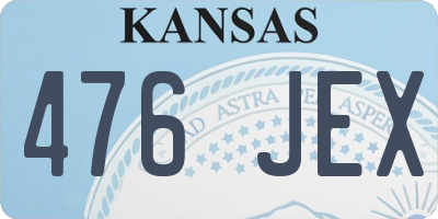 KS license plate 476JEX