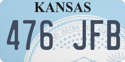 KS license plate 476JFB