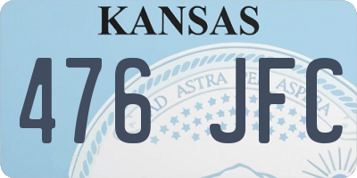 KS license plate 476JFC