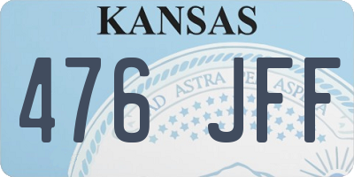 KS license plate 476JFF