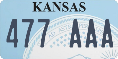 KS license plate 477AAA