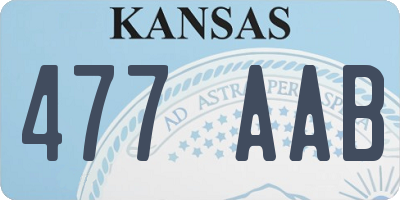 KS license plate 477AAB