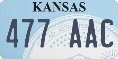 KS license plate 477AAC