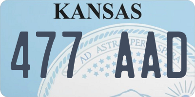 KS license plate 477AAD