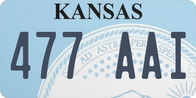 KS license plate 477AAI