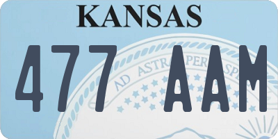 KS license plate 477AAM