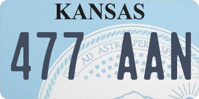 KS license plate 477AAN