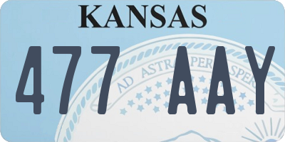 KS license plate 477AAY
