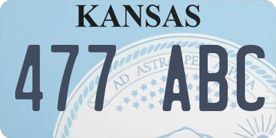 KS license plate 477ABC
