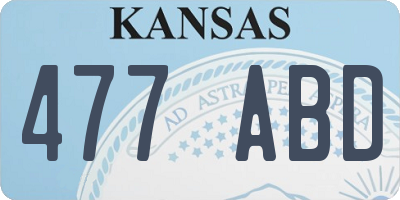 KS license plate 477ABD
