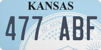 KS license plate 477ABF