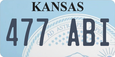 KS license plate 477ABI
