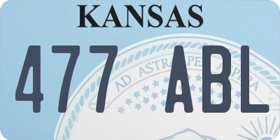KS license plate 477ABL