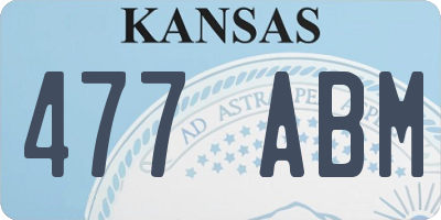 KS license plate 477ABM