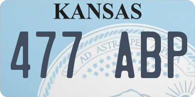 KS license plate 477ABP
